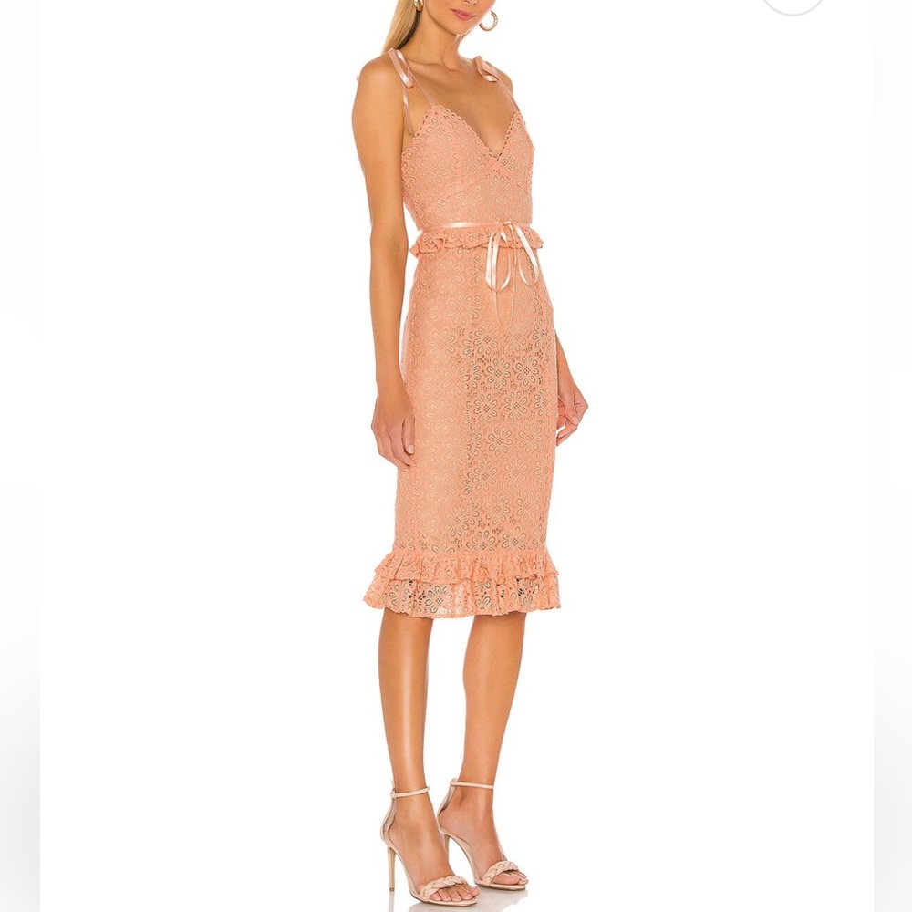 Majorelle Ellington Midi Dress in Peach